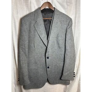 Farah Designer Series Mens Tweed Blazer Vest Suit Set 75% Wool Gray 44R Vintage